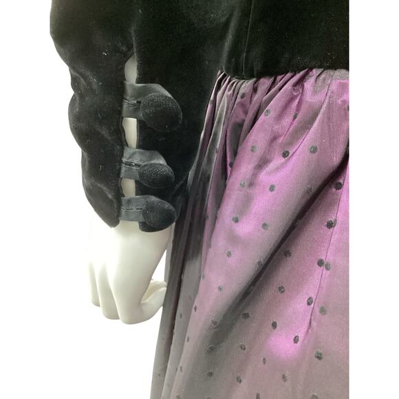 Vintage Laura Ashley Dress Women’s SZ 10 Velvet And Taffeta Big Bow On The Back - Picture 4 of 5